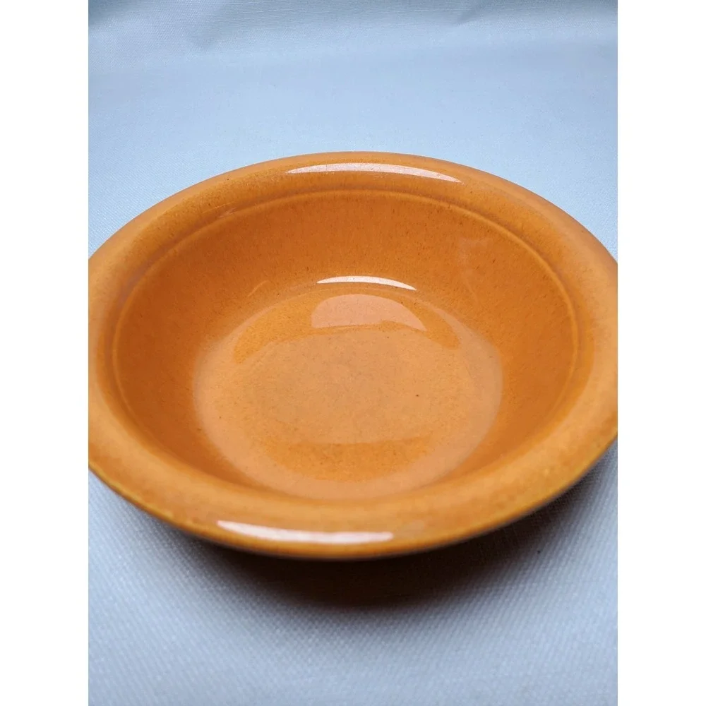 Vintage Homer Laughlin Oven Serve Bowl Orange Embossed Scroll 6